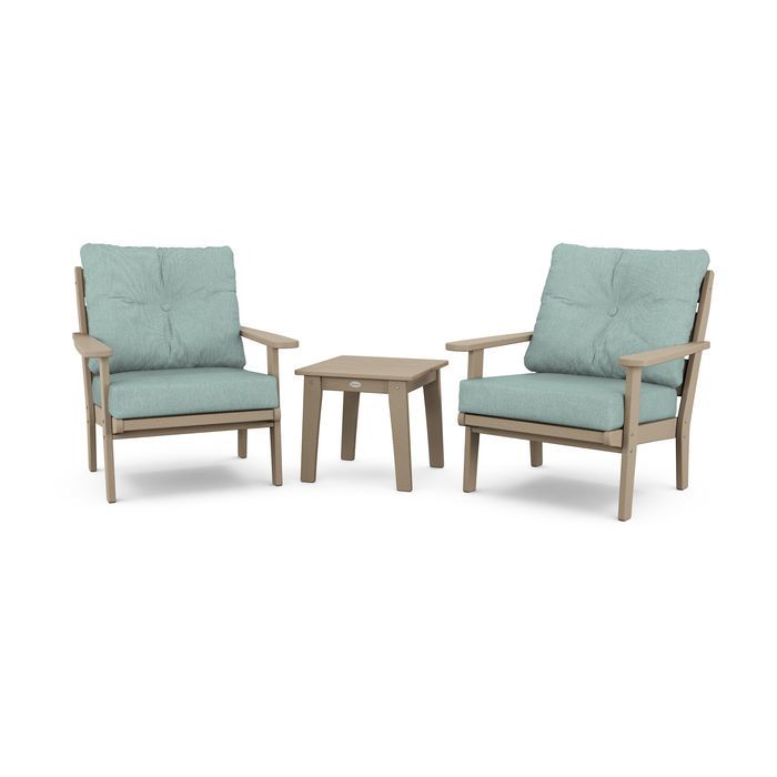Lakeside 3-Piece Deep Seating Chair Set in Vintage Finish