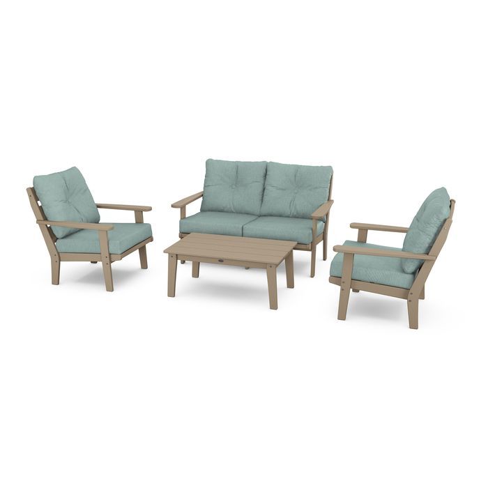 Lakeside 4-Piece Deep Seating Set in Vintage Finish
