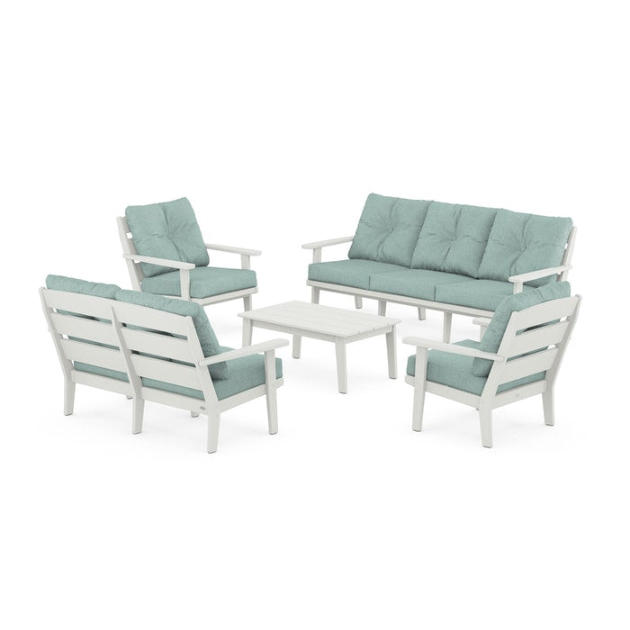 Lakeside 5-Piece Lounge Sofa Set in Vintage Finish