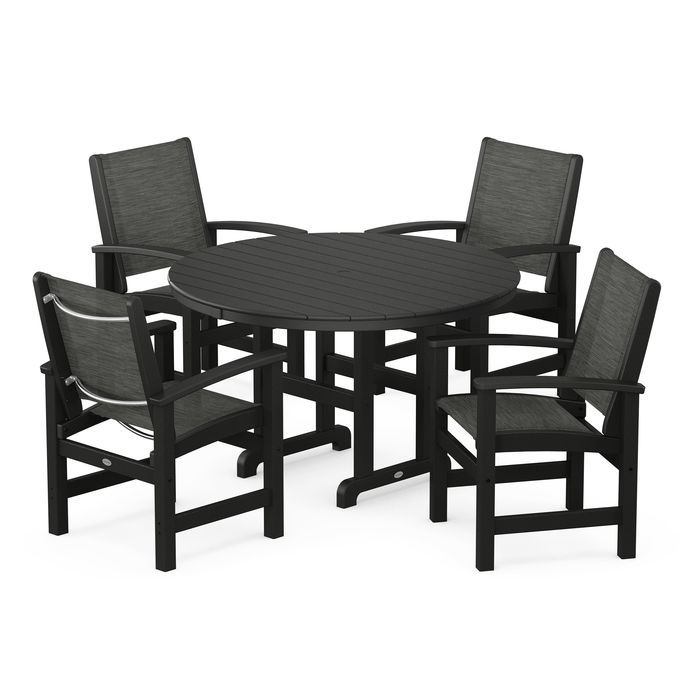Coastal 5-Piece Round Farmhouse Dining Set