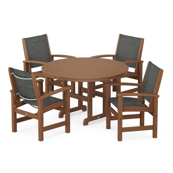 Coastal 5-Piece Round Farmhouse Dining Set