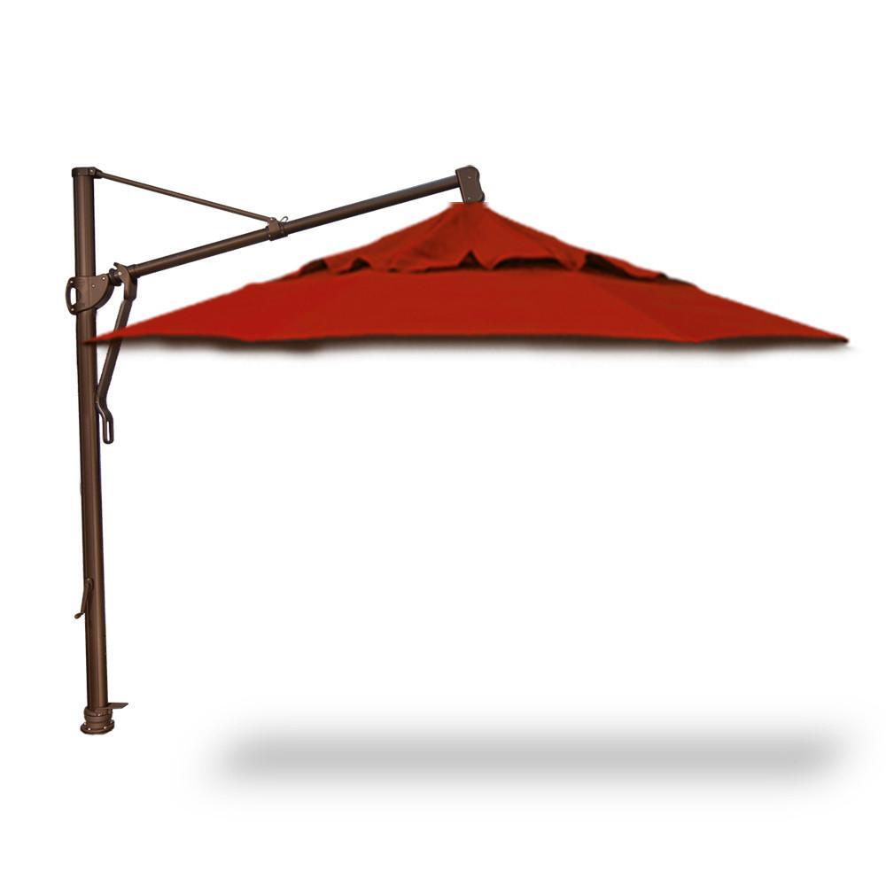 fixed patio umbrella Treasure Garden 11' Octagon AKZP Cantilever Umbrella with Bronze Frame