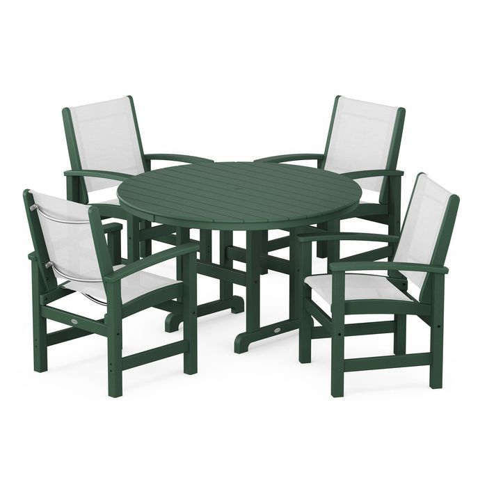 Coastal 5-Piece Round Farmhouse Dining Set