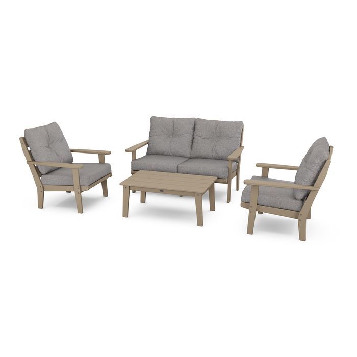Lakeside 4-Piece Deep Seating Set in Vintage Finish