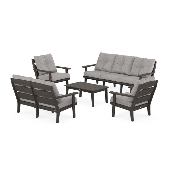 Lakeside 5-Piece Lounge Sofa Set in Vintage Finish