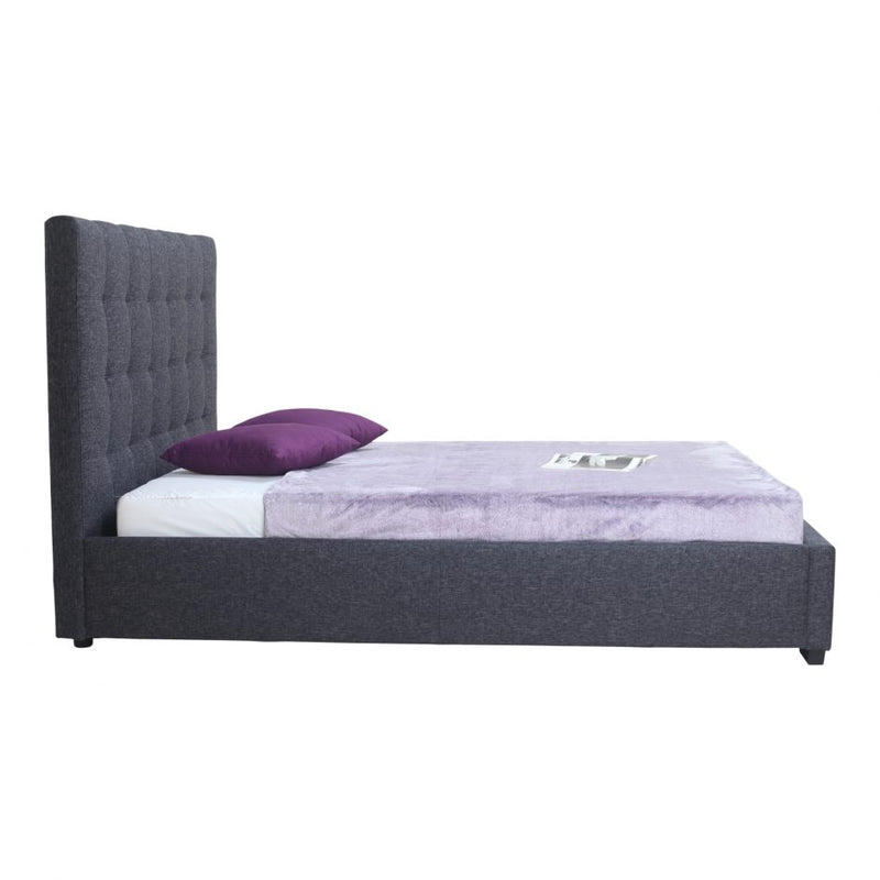 Belle Storage Bed Queen Charcoal Fabric