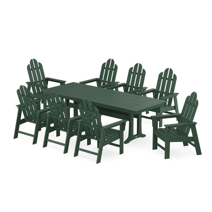 Long Island 9-Piece Farmhouse Dining Set with Trestle Legs