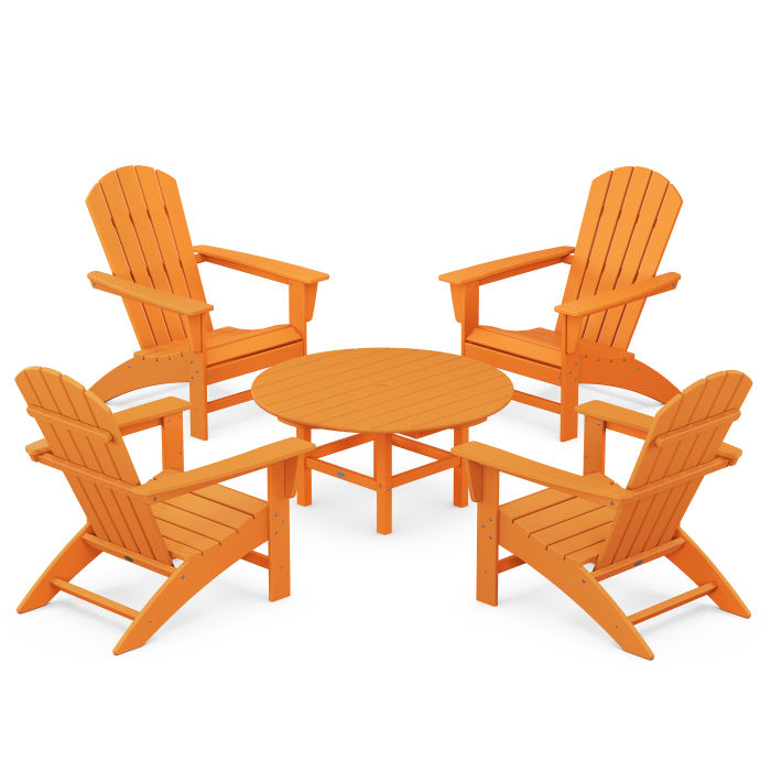 Nautical 5-Piece Adirondack Chair Conversation Set