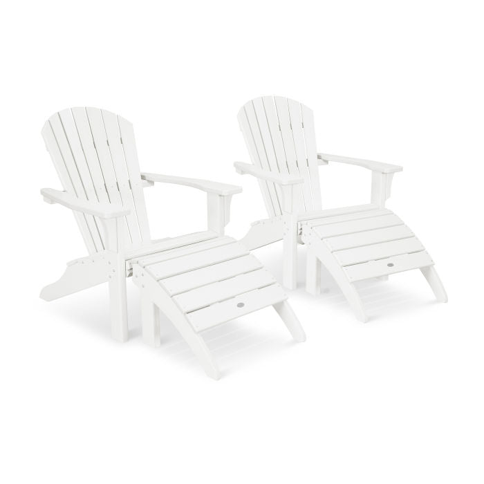 Seashell Adirondack Set with Ottomans