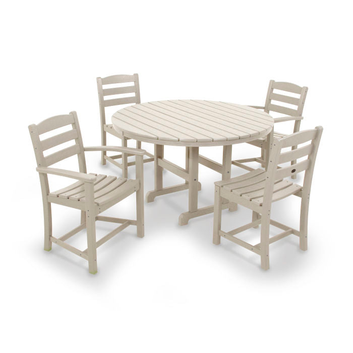 La Casa Café 5-Piece Round Farmhouse Dining Set