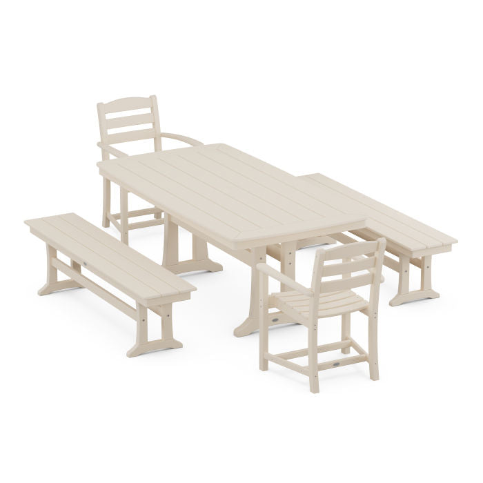 La Casa Cafe 5-Piece Dining Set with Trestle Legs