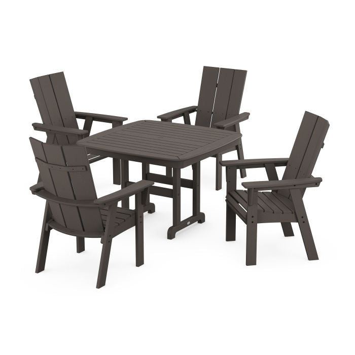Modern Curveback Adirondack 5-Piece Dining Set in Vintage Finish