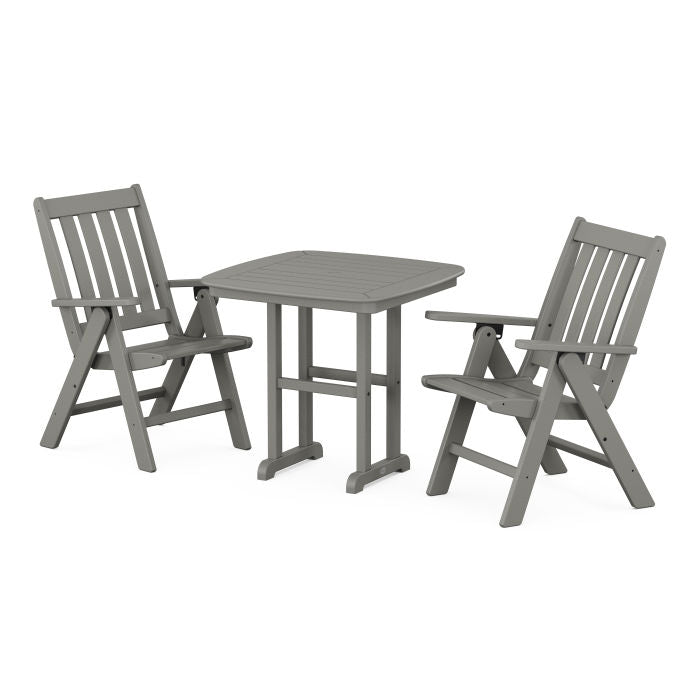 Vineyard Folding Chair 3-Piece Dining Set