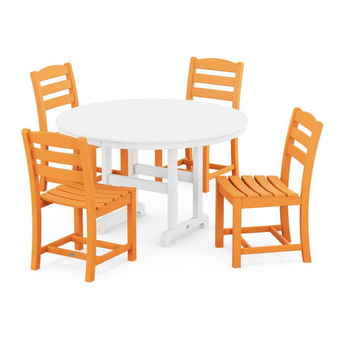 La Casa Café Side Chair 5-Piece Round Farmhouse Dining Set