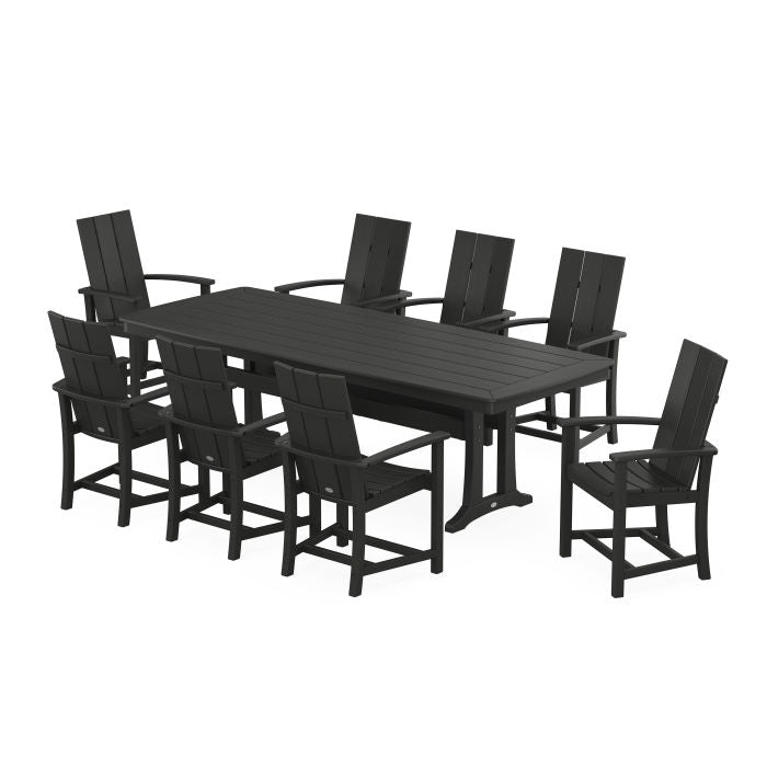 Modern Adirondack 9-Piece Dining Set with Trestle Legs