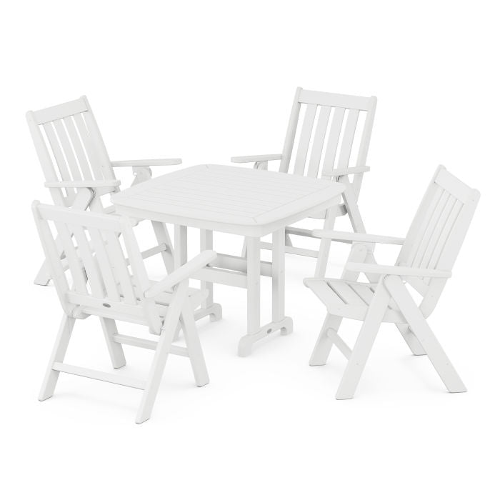 Vineyard Folding Chair 5-Piece Dining Set