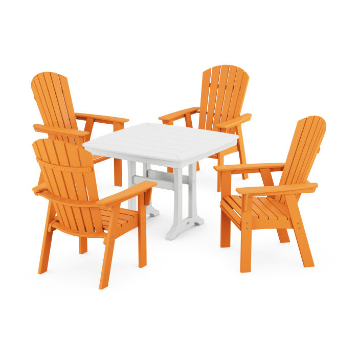 Nautical Adirondack 5-Piece Dining Set with Trestle Legs