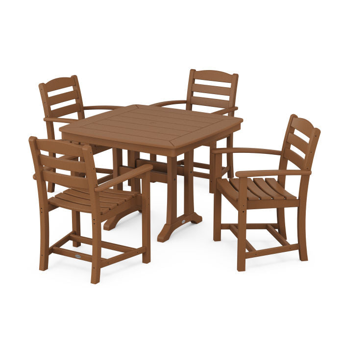 La Casa Café 5-Piece Dining Set with Trestle Legs