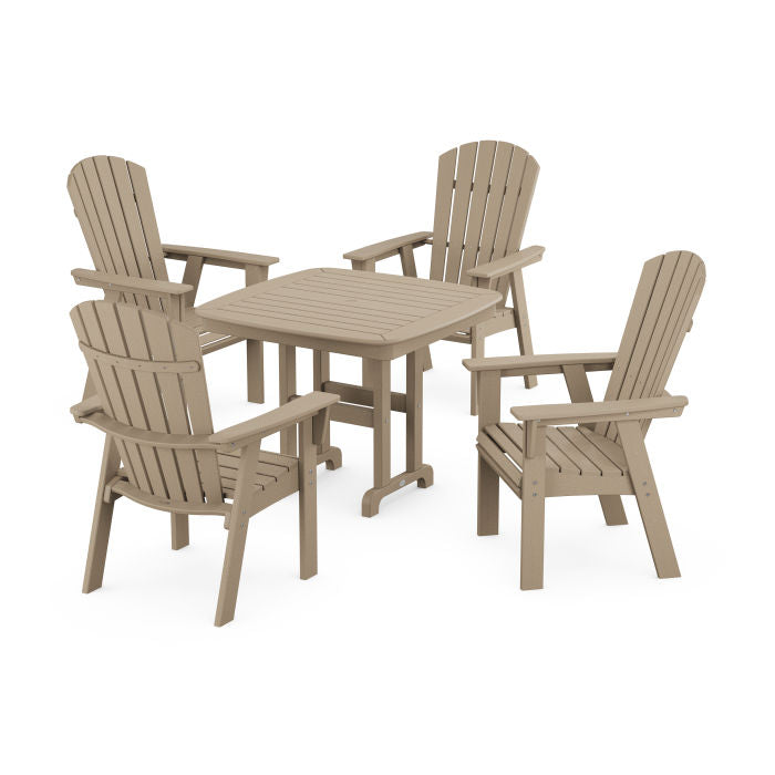 Nautical Curveback Adirondack 5-Piece Dining Set in Vintage Finish