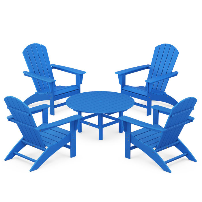 Nautical 5-Piece Adirondack Chair Conversation Set