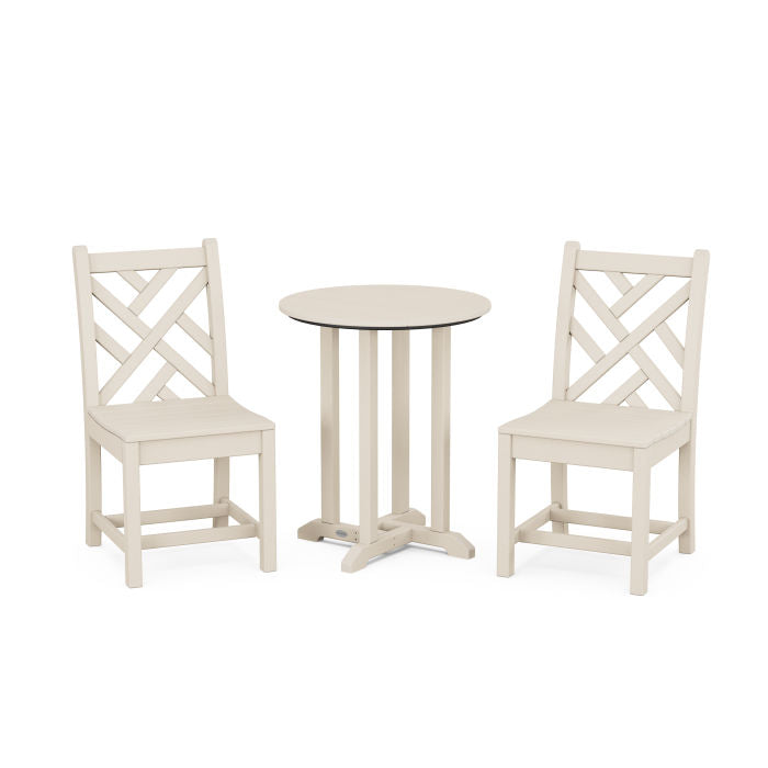 Chippendale Side Chair 3-Piece Round Dining Set