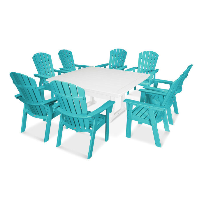 Nautical Adirondack 9-Piece Trestle Dining Set