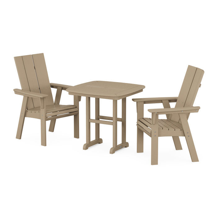 Modern Adirondack 3-Piece Dining Set in Vintage Finish