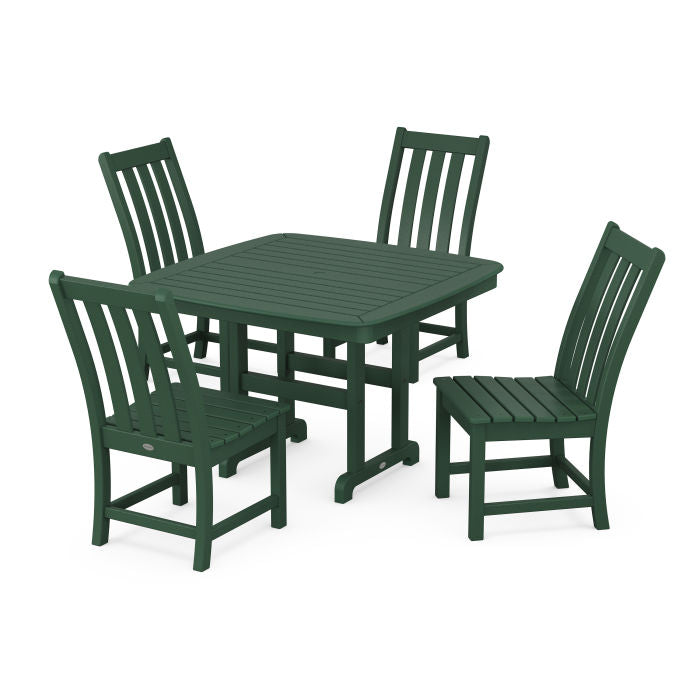 Vineyard Side Chair 5-Piece Dining Set with Trestle Legs