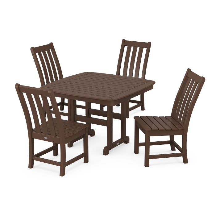 Vineyard Side Chair 5-Piece Dining Set with Trestle Legs