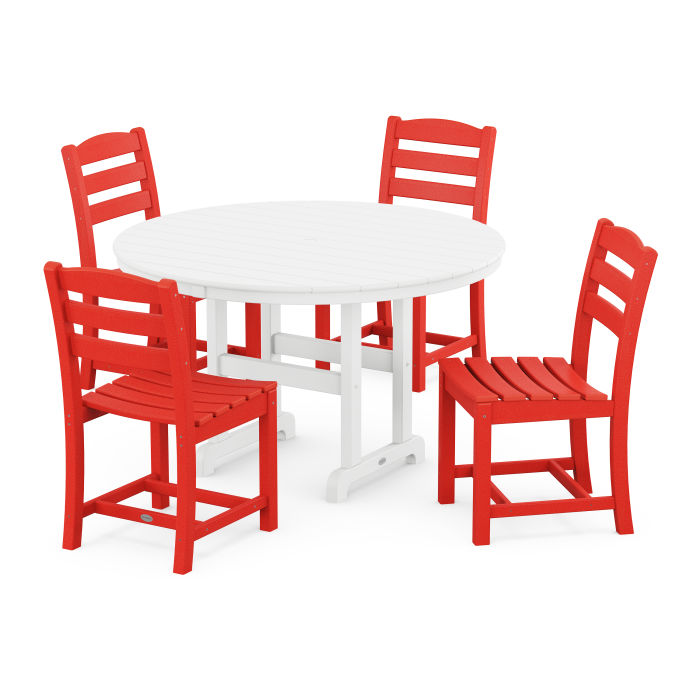 La Casa Café Side Chair 5-Piece Round Farmhouse Dining Set
