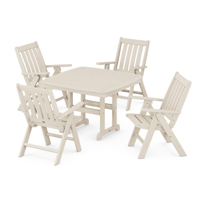Vineyard Folding Chair 5-Piece Dining Set