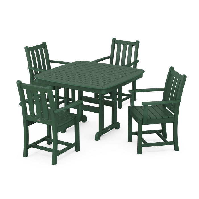 Traditional Garden 5-Piece Dining Set with Trestle Legs