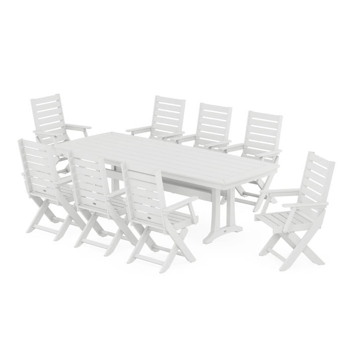 Captain 9-Piece Dining Set with Trestle Legs
