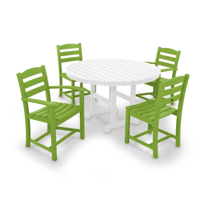 La Casa Café 5-Piece Round Farmhouse Dining Set
