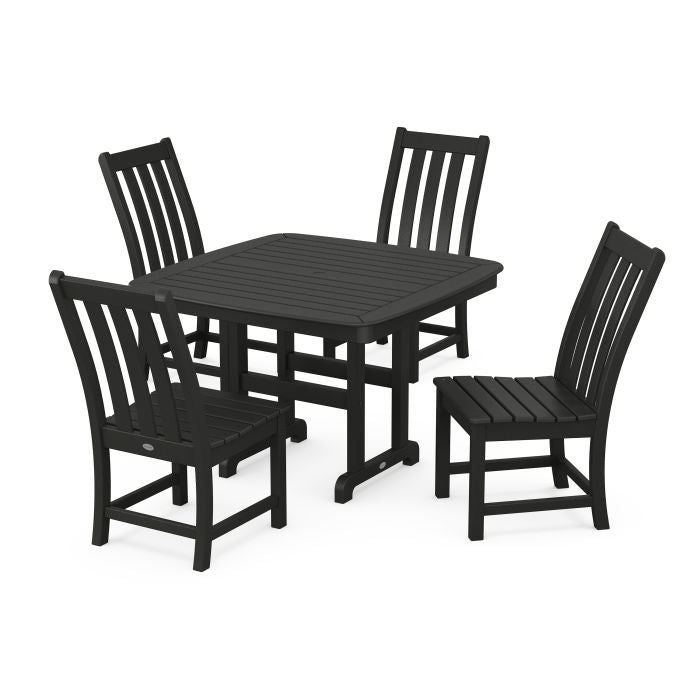 Vineyard Side Chair 5-Piece Dining Set with Trestle Legs