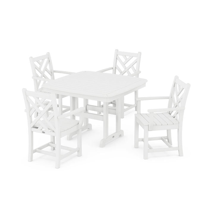 Chippendale 5-Piece Dining Set with Trestle Legs