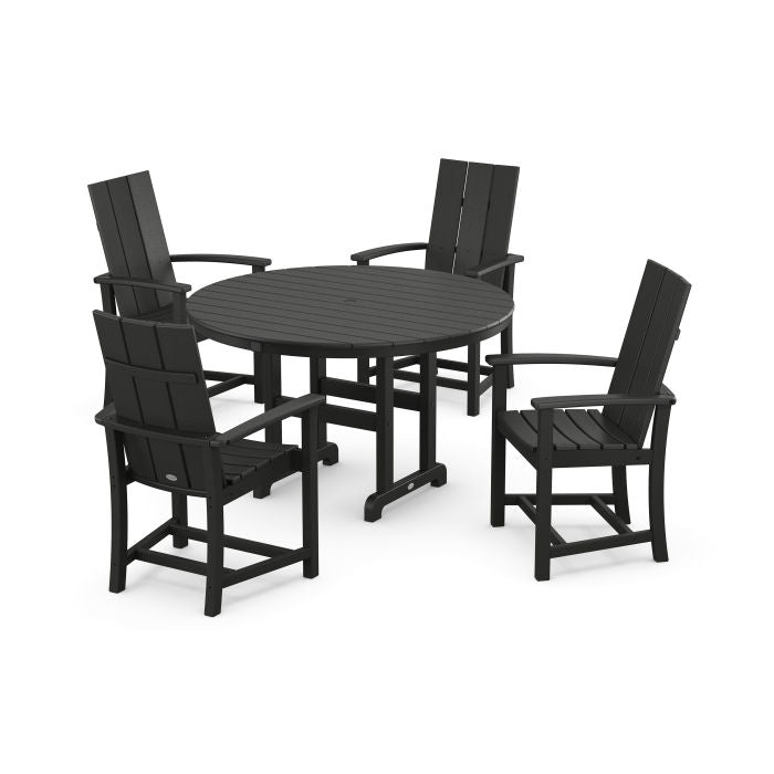 Modern Adirondack 5-Piece Round Farmhouse Dining Set