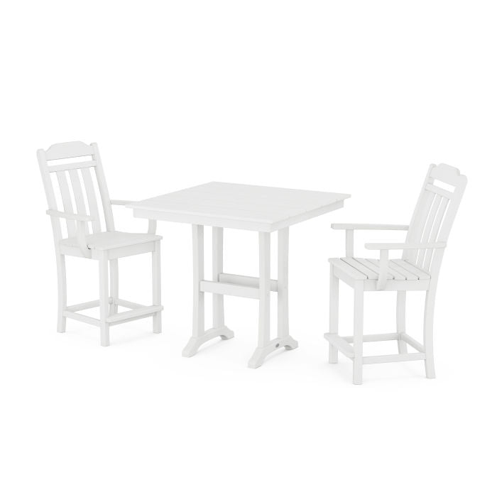 Country Living 3-Piece Farmhouse Counter Set with Trestle Legs
