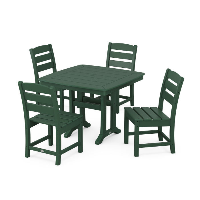 Lakeside Side Chair 5-Piece Dining Set with Trestle Legs