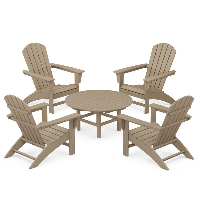 Nautical 5-Piece Adirondack Chair Conversation Set in Vintage Finish
