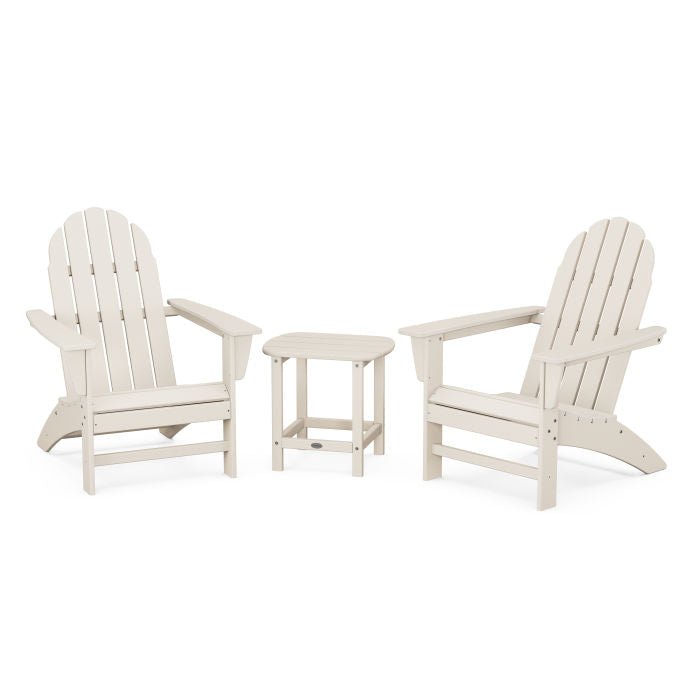 Vineyard 3-Piece Adirondack Set with South Beach 18" Side Table