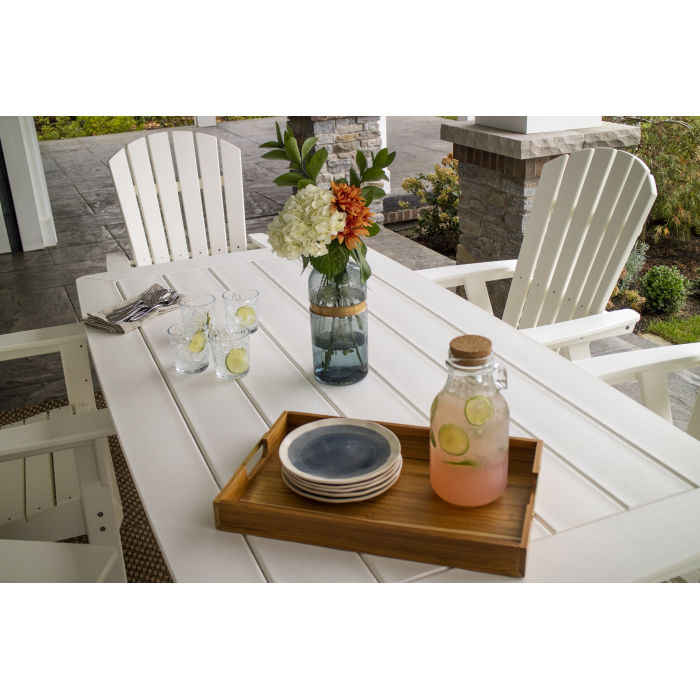 Nautical Curveback Adirondack 7-Piece Dining Set with Trestle Legs