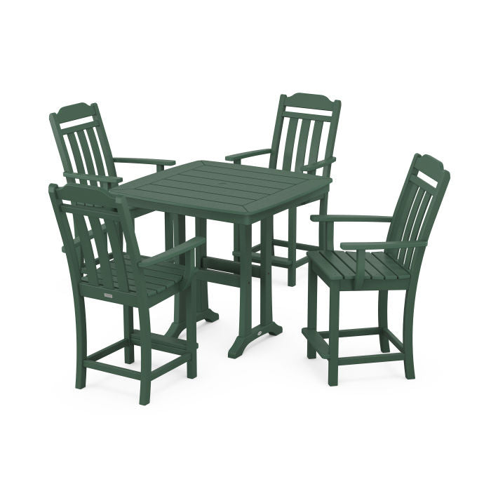 Country Living 5-Piece Counter Set with Trestle Legs