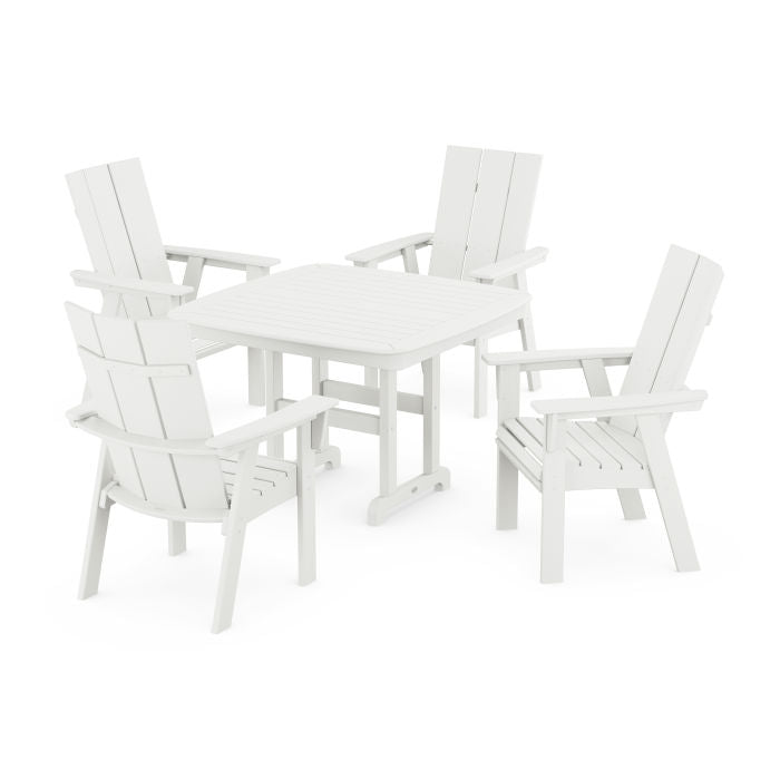 Modern Curveback Adirondack 5-Piece Dining Set in Vintage Finish