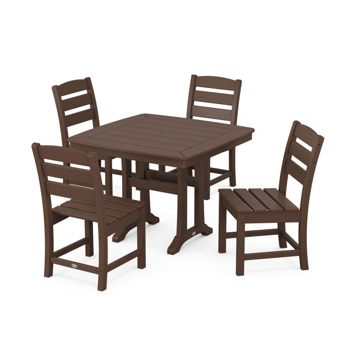 Lakeside Side Chair 5-Piece Dining Set with Trestle Legs