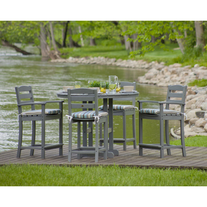 La Casa Café 5-Piece Round Farmhouse Counter Dining Set