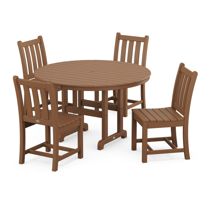 Traditional Garden Side Chair 5-Piece Round Farmhouse Dining Set