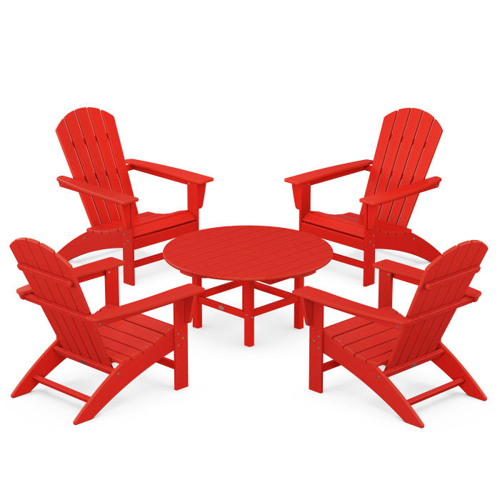 Nautical 5-Piece Adirondack Chair Conversation Set