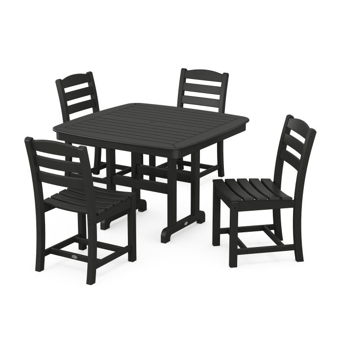 La Casa Café Side Chair 5-Piece Dining Set with Trestle Legs