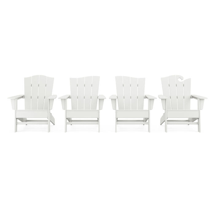 Wave Collection 4-Piece Adirondack Chair Set in Vintage Finish